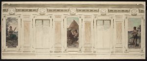 A Courbevoie városháza házasságkötő termének vázlata: Fileuse. Az esküvő. Berger, 1884 (olaj, vászon) alkotó: Theobald Chartran