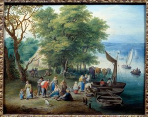 Vissza a horgászatból. Theobald Michau festménye (1676-1765)