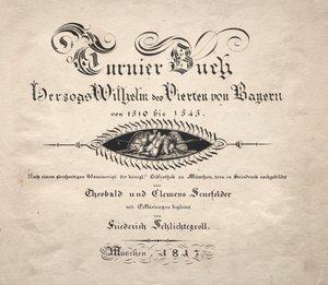 Versenykönyv: Címlap, 1817. alkotó: Theobald Senefelder