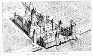 A Louvre madártávlatból V. Károly (1464-80) uralkodása idején, 1882