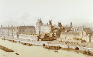 A Louvre és a Hôtel du Petit-Bourbon 1622-ben, XIII. Lajos uralkodása alatt, 1885