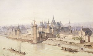 A Louvre V. Károly (1337-80) „A bölcs” uralkodása idején (toll, tinta és WC papíron)
