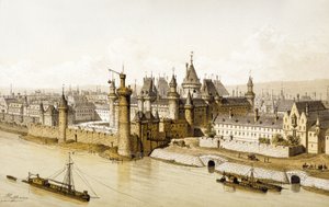 The Louvre in the 16th century, c.1880 (illustration)