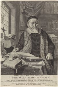 Leonard Marius van der Goes portréja dolgozószobában alkotó: Theodor Matham