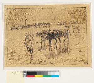 A nappal a szemében. Holländerbrønden Saltholmenen, késő délután alkotó: Theodor Philipsen