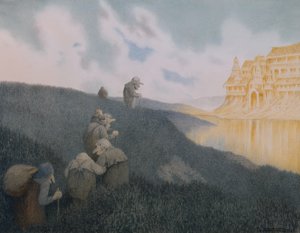 Útban egy lakomára a Troll kastélyban alkotó: Theodor Kittelsen
