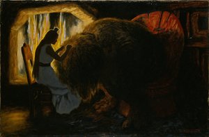 A hercegnő tetveket szed ki a trollból alkotó: Theodor Kittelsen
