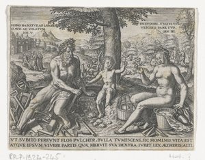 Bellenblazend jongetje A nemesség és a tudásra méltó közönséges jelképei.../ Stam und Wapenbuchlein... (sorozat címe) alkotó: Theodor de Bry (attributed to)