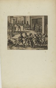 (Jacobus Almagrus a Ferdinando Pizarro Invincula Coniicitur in Carcere....) (a könyvből, Americae, hatodik rész) alkotó: Theodor de Bry