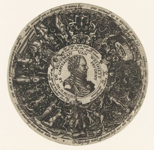 Medalion Theodor de Bry, a bölcsesség kapitányának mellképével, 1577 körül - 1578 körül.