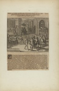 Mercatores Quidam cum Deessent Illis Cibi/Quibus Vescerentur in.... (a könyvből, Americae, ötödik rész) alkotó: Theodor de Bry