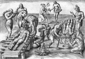 Timucuan indiánok kezelik a betegeket alkotó: Theodor de Bry