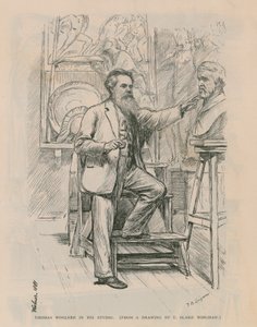 Thomas Woolner szobrász a műtermében dolgozik alkotó: Theodore Blake Wirgman