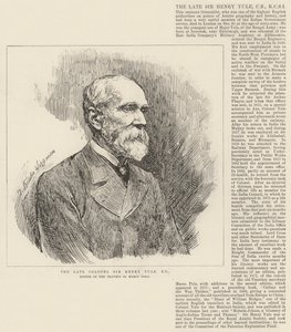 A néhai Sir Henry Yule ezredes, RE, a Marco Polo utazásai szerkesztője.