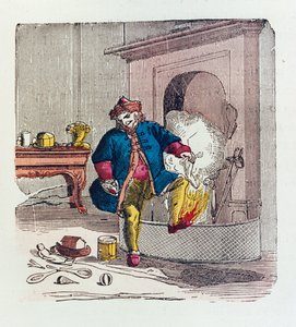 Szent Miklós látogatása, 1840-es évek színes litófotója alkotó: Theodore C. Boyd