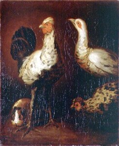 Egy kakas, két tyúk és egy tengerimalac alkotó: Theodore Gericault