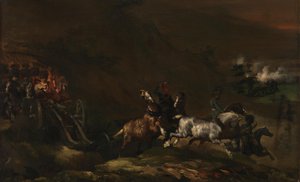 Előrenyomuló tüzérség alkotó: Theodore Gericault