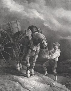 Fiú, aki egy szekérlovat etet az orrtáskából, 1822. alkotó: Theodore Gericault