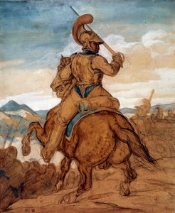 Karabinier vagy cuirassier lóháton Akvarell, gouache, mosás: Theodore Gericault (1791-1824) 19. század V. 0,25x0,22 m Párizs, Louvre Múzeum alkotó: Theodore Gericault