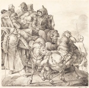 A szekér tele van sebesült katonákkal (Chariot charge de soldats áldja meg) alkotó: Theodore Gericault