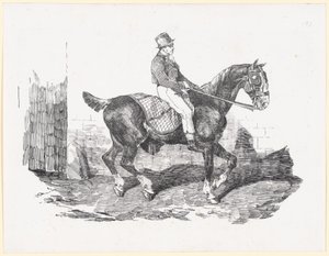 Egy lovász által lovagolt kocsiló, más néven „angol ló kockás takaróval” (Carriage Horse Ridden by a Groom, also called English Horse with a Checkered Blanket) alkotó: Theodore Gericault