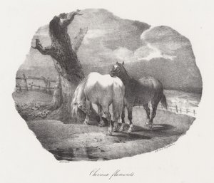 Flamand lovak (Flemish Horses) alkotó: Theodore Gericault