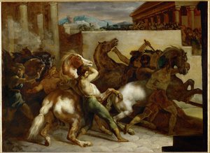 Ingyenes lóversenyek Rómában - Lóversenyek Rómában ... alkotó: Theodore Gericault