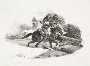 Tüzérségi üteget töltenek alkotó: Theodore Gericault