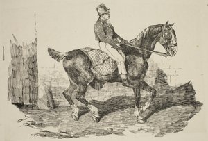 Géricault - Kocsis ló egy lovaslovas által lovagolva, 1820 alkotó: Theodore Gericault