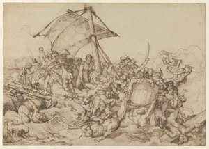 A „De Médusa” fregatt hajótörötteit szállító tutaj alkotó: Theodore Gericault