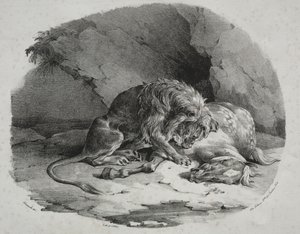 Az oroszlán felfalta ló alkotó: Theodore Gericault