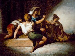 Olasz család (olaj, papír, vászon hátul) alkotó: Theodore Gericault