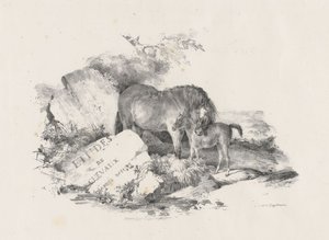 A kanca és csikója, címlapkép (The Mare and Its Colt, Frontispiece) alkotó: Theodore Gericault
