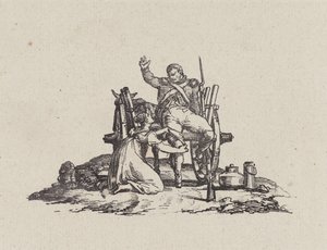 A tehenészlány és a veterán (The Milkmaid and the Veteran) alkotó: Theodore Gericault