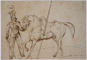 Lándzsás és ló alkotó: Theodore Gericault