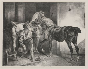 Az angol patkoló (The English Farrier) alkotó: Theodore Gericault