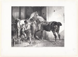 Az angol patkoló (The English Farrier) alkotó: Theodore Gericault