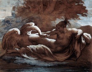 Léda és a hattyú. Theodore Gericault rajza (1791-1824) alkotó: Theodore Gericault