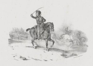 A rohamot irányító tüzérségi tiszt (An Artillery Officer Commanding the Charge) alkotó: Theodore Gericault