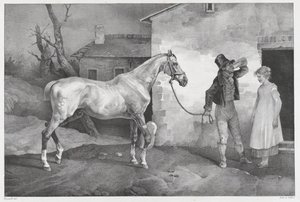 Öreg ló egy fogadó ajtaja előtt alkotó: Theodore Gericault