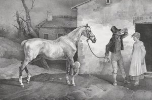Öreg ló egy fogadóajtóban, 1822. alkotó: Theodore Gericault