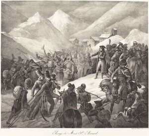 Passage du Mont St. Bernard (Napóleon hadserege átkel a St. Bernard-hágón) alkotó: Theodore Gericault