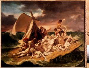 Előkészületi tanulmány a Meduse tutajához (olaj, vászon alkotó: Theodore Gericault