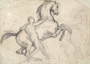 Egy meztelen férfi által tartott méntenyésztés alkotó: Theodore Gericault