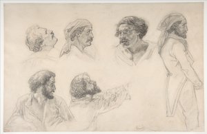 Hat tanulmány Corréard és Savigny számára a „Medúza tutajához” című műhöz alkotó: Theodore Gericault