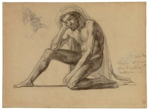 Tanulmány az apának a Medúza tutajban alkotó: Theodore Gericault