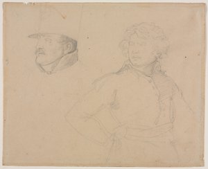 Tanulmány két katonáról alkotó: Theodore Gericault