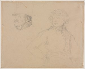Tanulmány két katonáról, 1818-1819. alkotó: Theodore Gericault