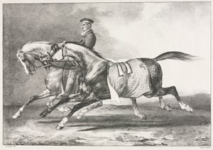 Két foltos ló gyakorlása alkotó: Theodore Gericault