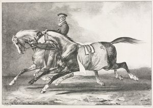 Két pettyes ló edz, 1822. alkotó: Theodore Gericault